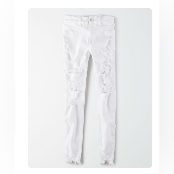 NWT American Eagle White Ripped Jeans Size 2 - Picture 5 of 5